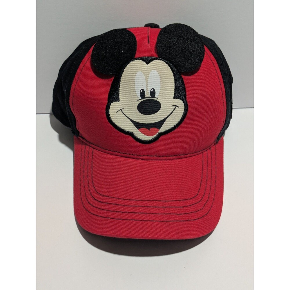 Disney‎ Mickey Mouse 3D Ears Red Black Baseball Cap Hat Kids Youth
